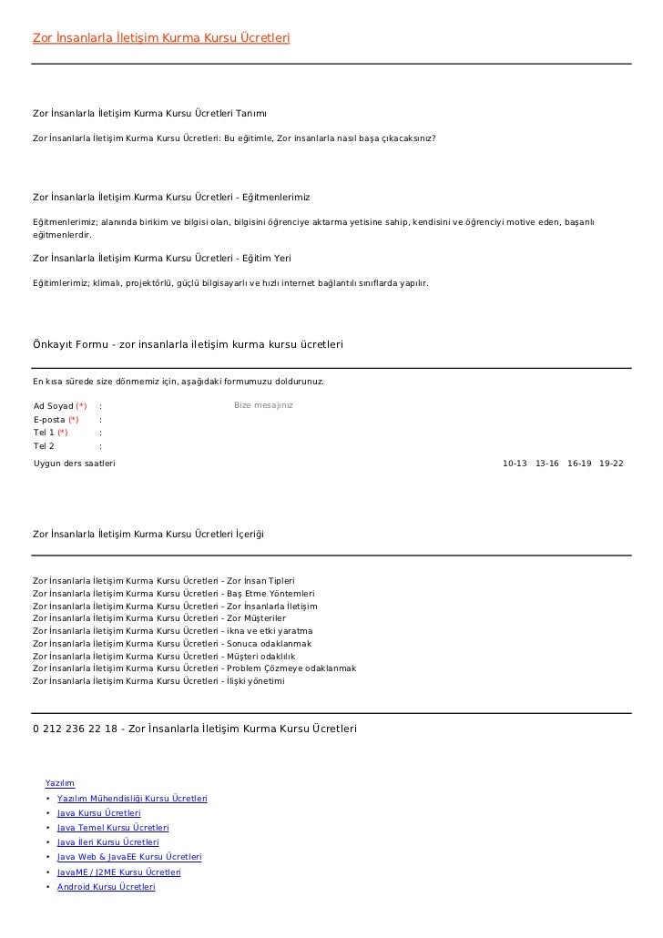 Zor İnsanlarla İletişim Kurma Kursu ÜcretleriZor İnsanlarla İletişim Kurma Kursu Ücretleri TanımıZor İnsanlarla İletişim K...