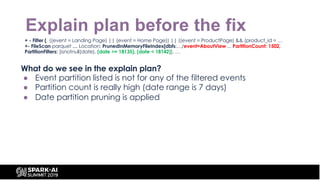 Explain plan before the fix
+ - Filter ( ((event = Landing Page) || (event = Home Page)) || ((event = ProductPage) && (pro...