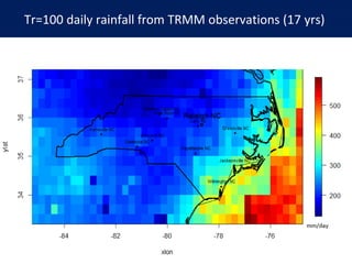 Tr=100 daily rainfall from TRMM observations (17 yrs)
 