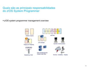 78
Quais são as principais responsabilidades
do z/OS System Programmer
 z/OS system programmer management overview
 