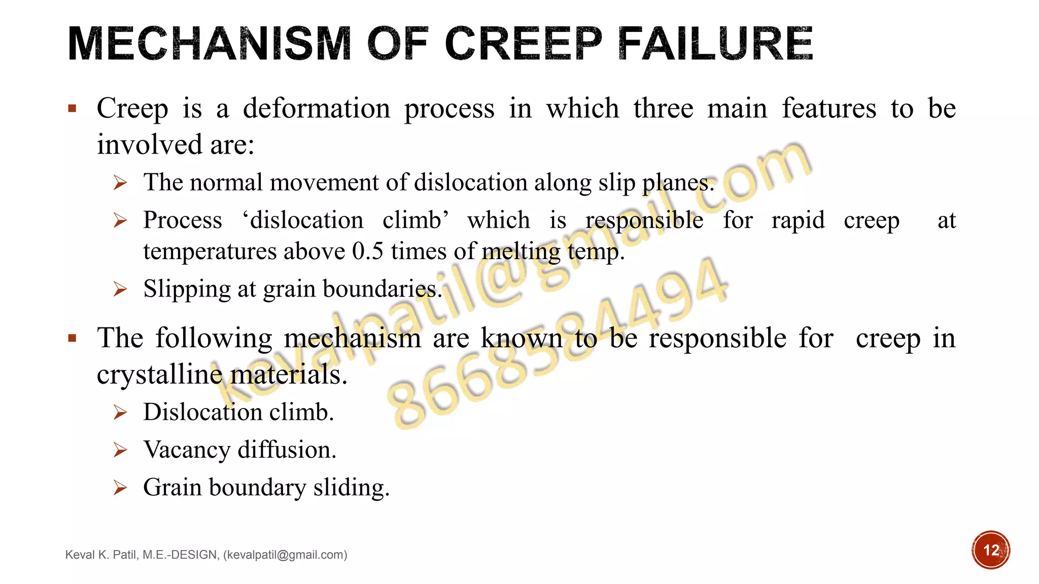 Failure mechanism: CREEP | PPTX