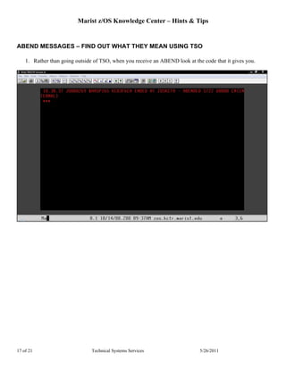 Zoskctr hints tips 20090723doc | PDF