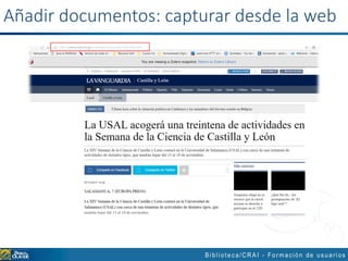 Añadir documentos: capturar desde la web
 