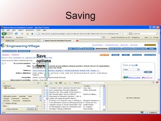 Saving Save options here 