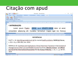 Citação com apud
 