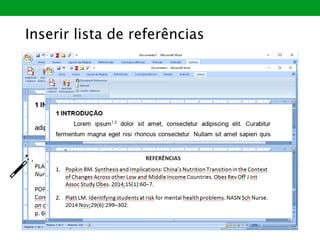 Inserir lista de referências
 