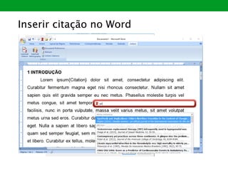 Inserir citação no Word
 