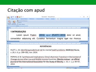 Citação com apud
 