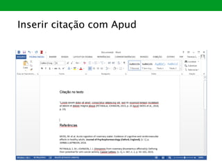 Inserir citação com Apud
 