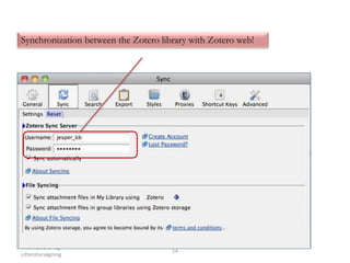 Informations- og
Litteratursøgning
14
Synchronization between the Zotero library with Zotero web!
 