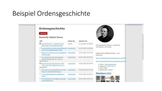 Beispiel Ordensgeschichte
 