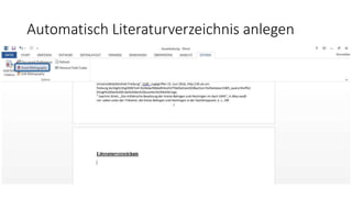 Automatisch Literaturverzeichnis anlegen
 
