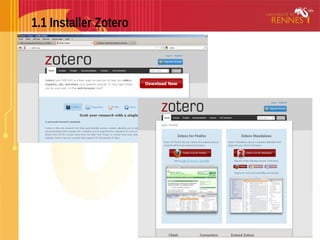 1.1 Installer Zotero
 