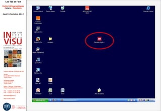 Les TIC et l'art

Outils bibliographiques
  Zotero - Mendeley


Jeudi 18 octobre 2012




 Institut national d'histoire de l'art

 Accès :
 6, rue des Petits Champs
 75002 Paris

 Adresse postale :
 2, rue Vivienne
 75002 Paris

 Métro : Bourse, Pyramides
 Palais royal/Musée du Louvre

 Tél. : +33(0)1 47 03 89 84
 Fax : +33(0)1 47 03 86 36

 lesticetlart@inha.fr

 http://invisu.inha.fr
 