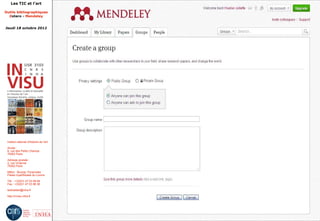 Les TIC et l'art

Outils bibliographiques
  Zotero - Mendeley


Jeudi 18 octobre 2012




 Institut national d'histoire de l'art

 Accès :
 6, rue des Petits Champs
 75002 Paris

 Adresse postale :
 2, rue Vivienne
 75002 Paris

 Métro : Bourse, Pyramides
 Palais royal/Musée du Louvre

 Tél. : +33(0)1 47 03 89 84
 Fax : +33(0)1 47 03 86 36

 lesticetlart@inha.fr

 http://invisu.inha.fr
 