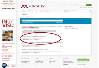 Les TIC et l'art

Outils bibliographiques
  Zotero - Mendeley


Jeudi 18 octobre 2012




 Institut national d'histoire de l'art

 Accès :
 6, rue des Petits Champs
 75002 Paris

 Adresse postale :
 2, rue Vivienne
 75002 Paris

 Métro : Bourse, Pyramides
 Palais royal/Musée du Louvre

 Tél. : +33(0)1 47 03 89 84
 Fax : +33(0)1 47 03 86 36

 lesticetlart@inha.fr

 http://invisu.inha.fr
 