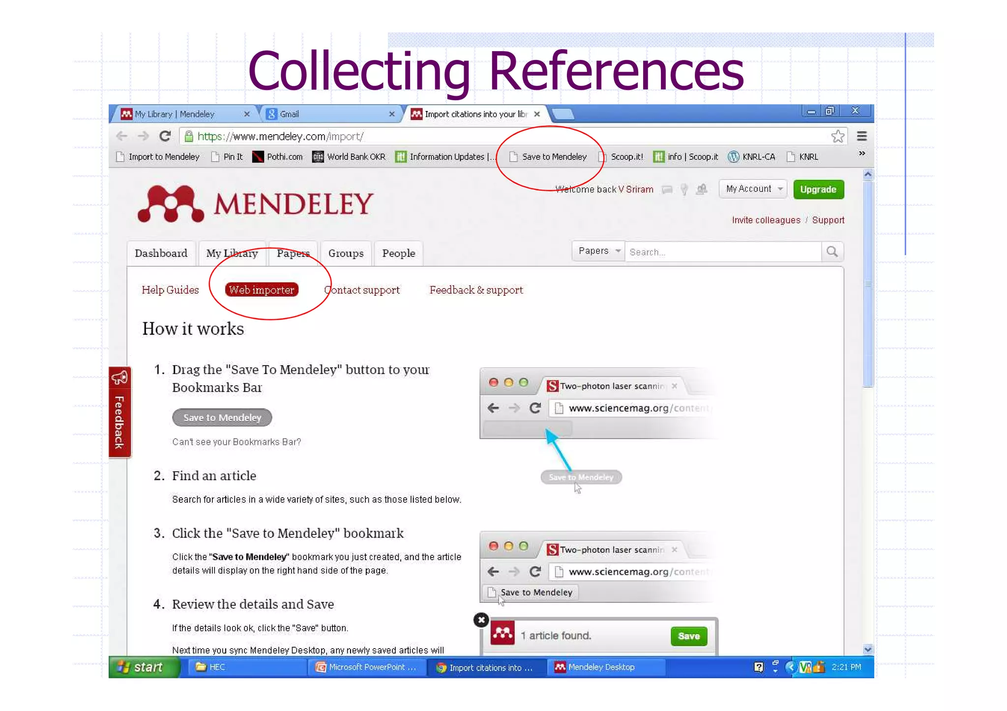 Collecting References 
 
