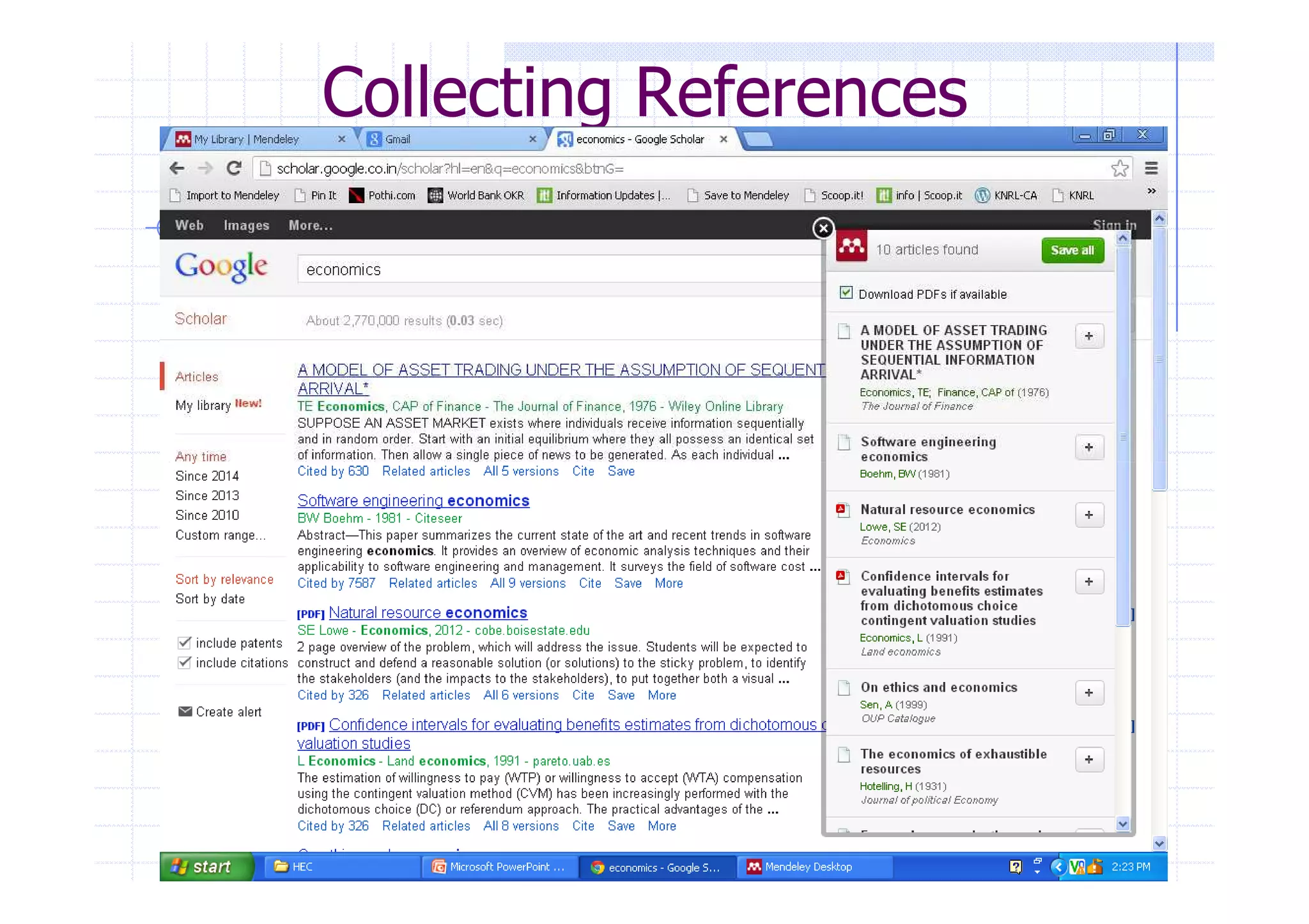 Collecting References 
 