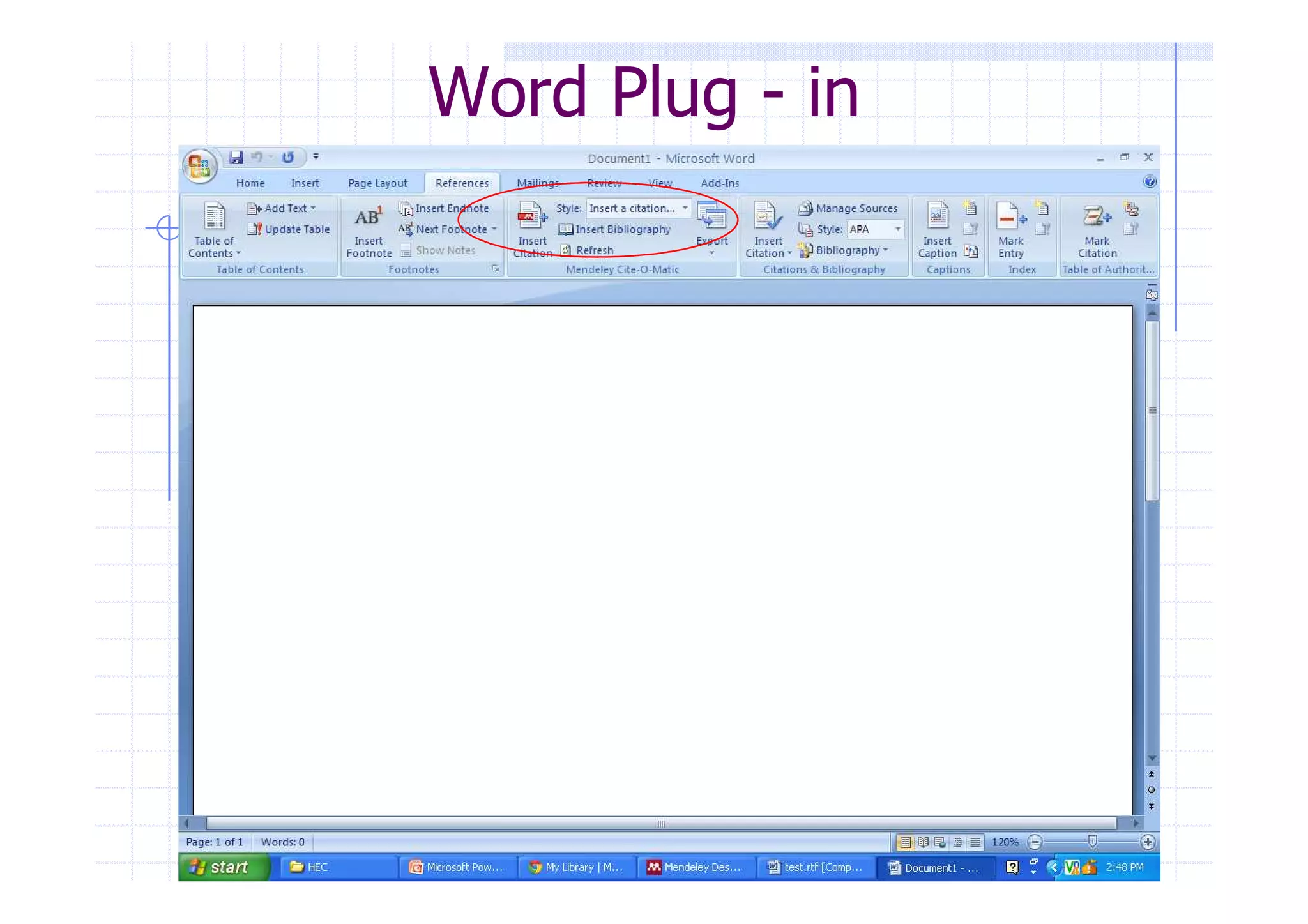Word Plug - in 
 