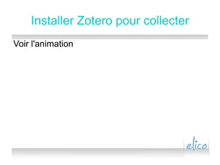 Zotero aux origines Zotero  est créé et maintenu par le  CHNM  (Center of History and New Media) et The  George Mason University  et soutenu par United States Institute of Museum and Library Services, the  Andrew W. Mellon Foundation, and the  Alfred P. Sloan Foundation.  