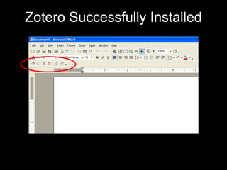 Zotero Successfully Installed 