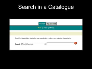 Search in a Catalogue 