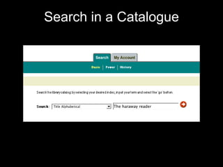 Search in a Catalogue 
