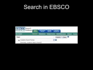 Search in EBSCO 