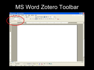 MS Word Zotero Toolbar 