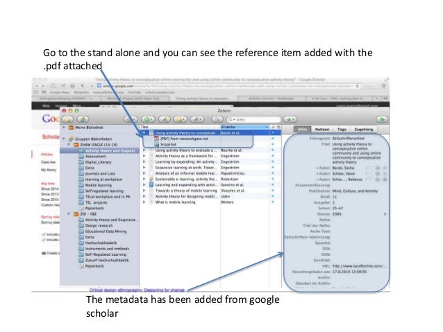 Tutorial Add Zotero Item from Google scholar (quick&amp;dirty)