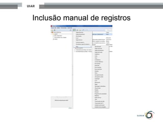 Inclusão manual de registros
 