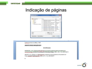 Indicação de páginas
 