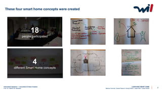 Information Systems I – Innovation & Value Creation
Prof. Dr. Kathrin M. Moeslein
LAUNCHING SMART HOME
Markus Schmitz, Daniel Reischl, Dmitrij Petrov, Josef Eiter, Lukas Kozub 7
These four smart home concepts were created
18
people participated
4
different Smart Home concepts
 