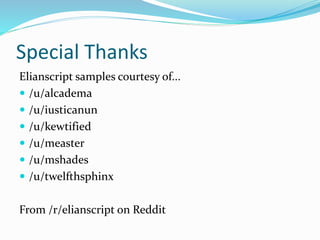 Elian Script Structure Introduction to Elianscript | PPTX