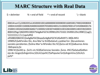 presentation on MARC21 Standard Bibliography for LibMS | PPTX