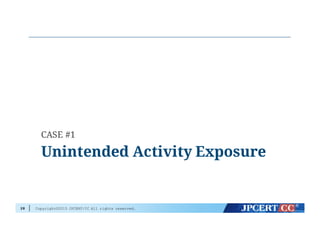 Copyright©2015 JPCERT/CC All rights reserved.28
Unintended Activity Exposure
CASE #1
 
