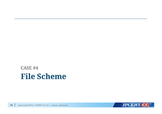 Copyright©2015 JPCERT/CC All rights reserved.59
File Scheme
CASE #4
 