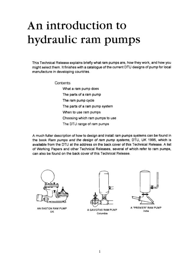 Ram Pump Programme