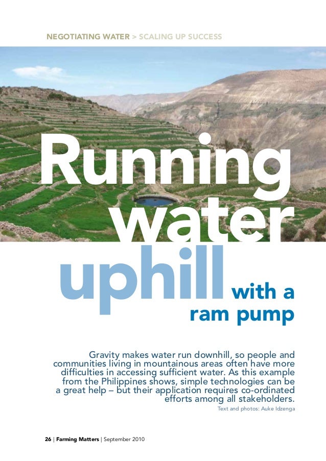 Running Water Uphill with a Ram Pump