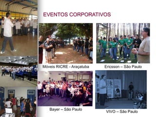 VIVO – São Paulo
Bayer – São Paulo
Ericsson – São PauloMóveis RICRE - Araçatuba
EVENTOS CORPORATIVOS
 