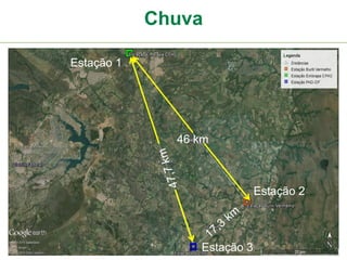 Chuva
Estação 1
Estação 3
Estação 2
46 km
 
