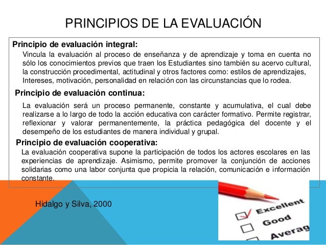Evaluación de los aprendizajes
