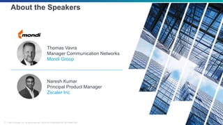 ©2019 Zscaler, Inc. All rights reserved. ZSCALER CONFIDENTIAL INFORMATION1
About the Speakers
Thomas Vavra
Manager Communication Networks
Mondi Group
Naresh Kumar
Principal Product Manager
Zscaler Inc
 