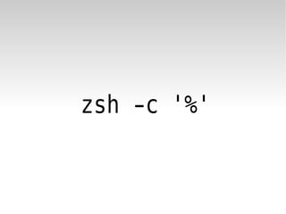 zsh -c '%'
 
