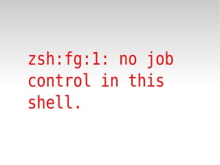 zsh:fg:1: no job
control in this
shell.
 