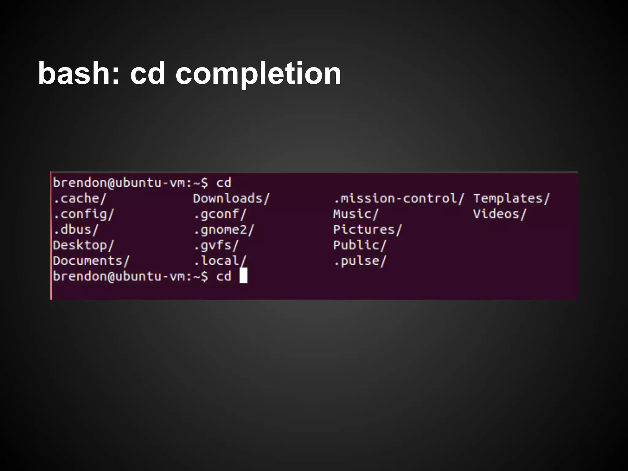 bash: cd completion
 