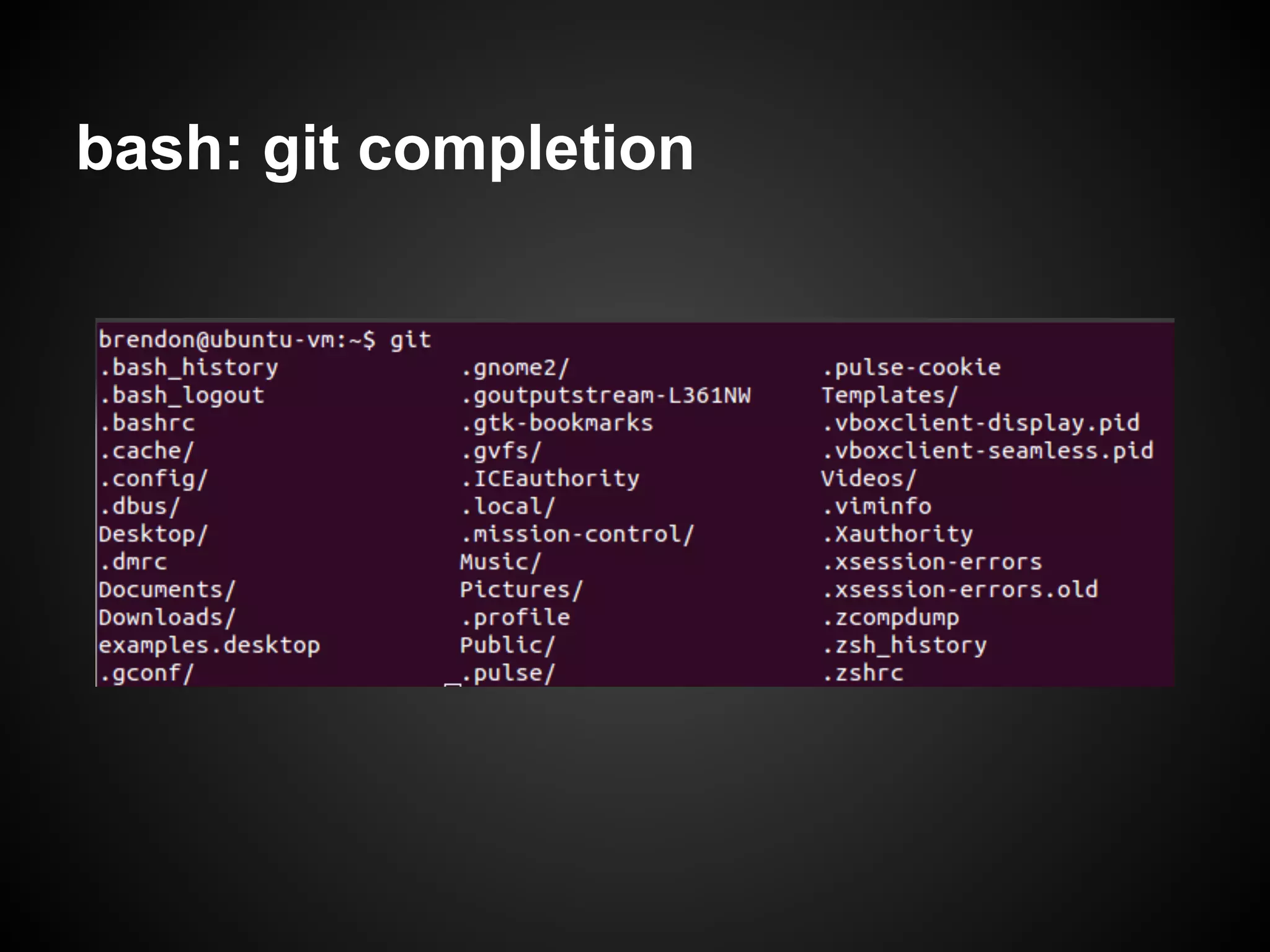 bash: git completion
 