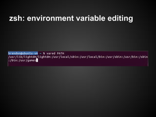 zsh: environment variable editing
 