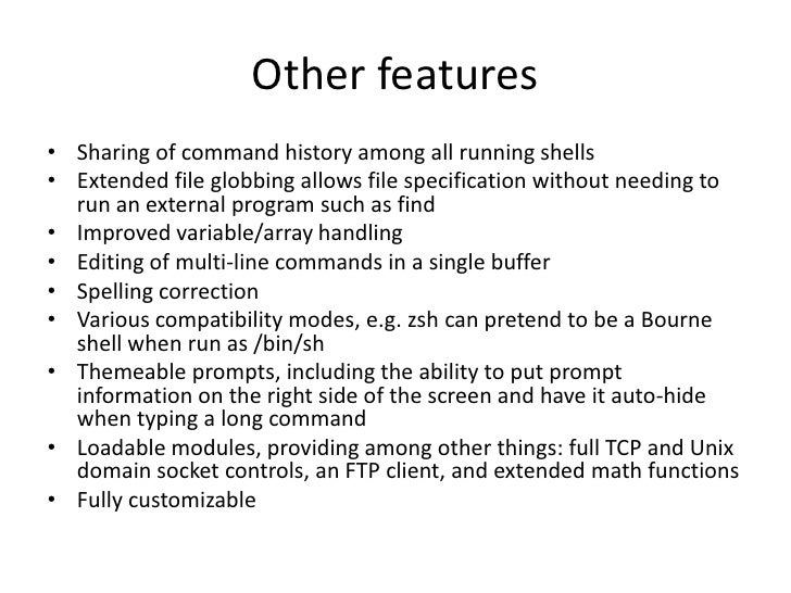zsh vs bash