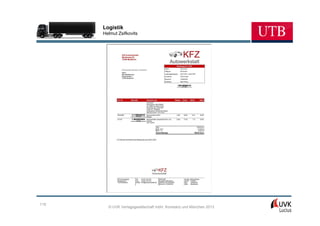 Logistik
      Helmut Zsifkovits




115
        © UVK Verlagsgesellschaft mbH, Konstanz und München 2013
 